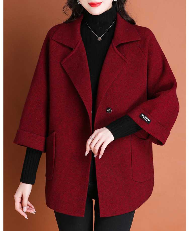 レディースカーディガン モダンエレガント ウール混コクーンコート