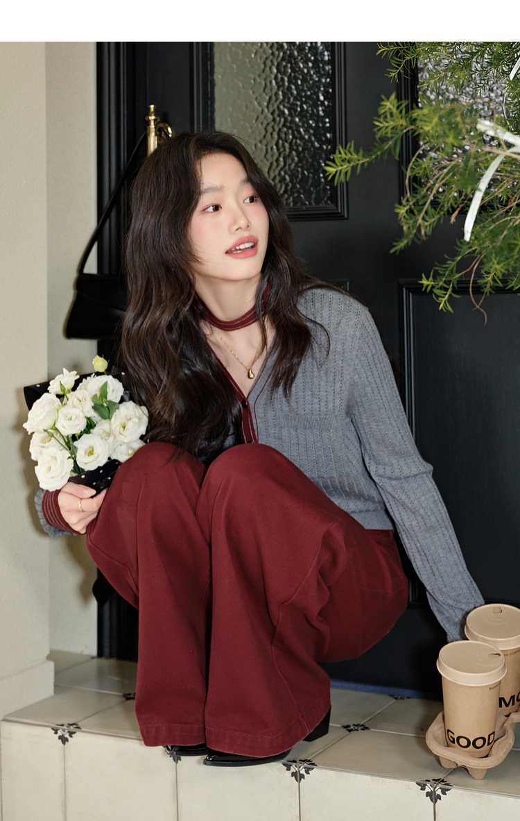 レディースカーディガン ゆったり着回し二重編みカーディガン