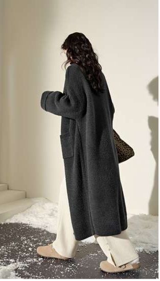 レディースカーディガン ふわもこロングカーディガン