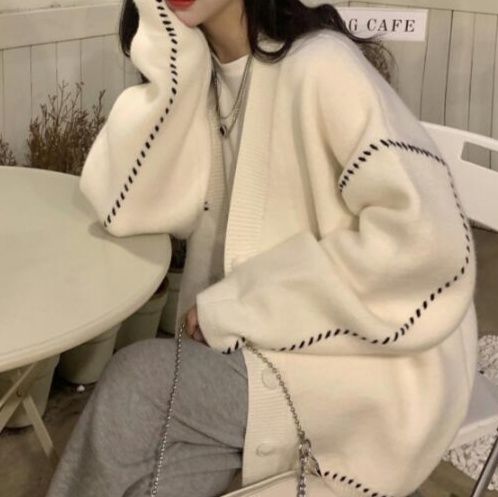 レディースカーディガン 上品ミドル丈カーディガン ニットトップス レディース 2色展開