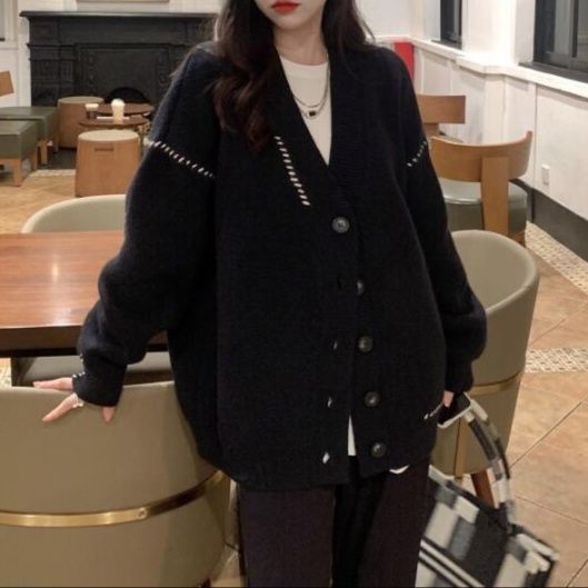 レディースカーディガン 上品ミドル丈カーディガン ニットトップス レディース 2色展開