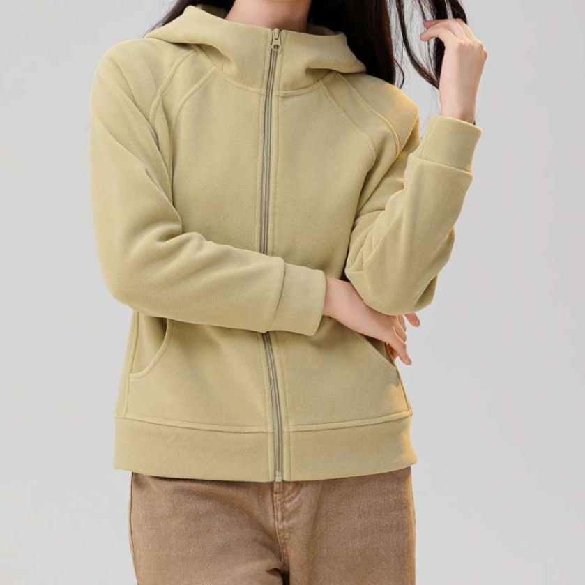 レディースカーディガン ゆったりシルエット あったか裏起毛ジップパーカー　ショート丈