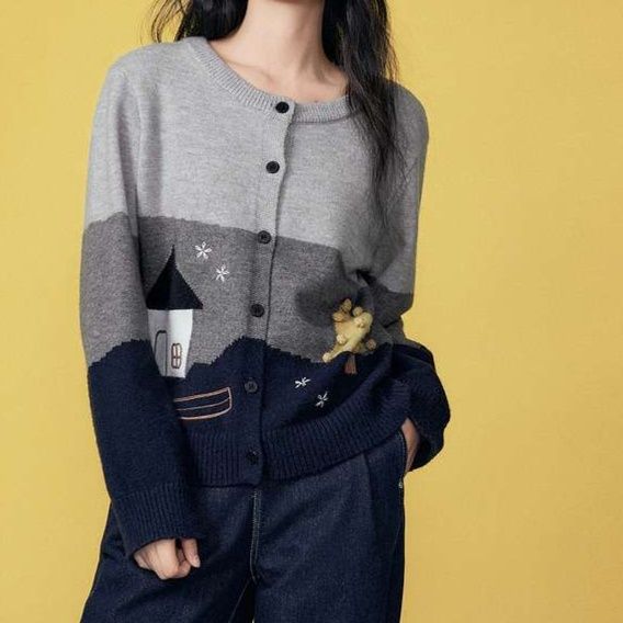 レディースカーディガン 夜空の住処 ニットカーディガン