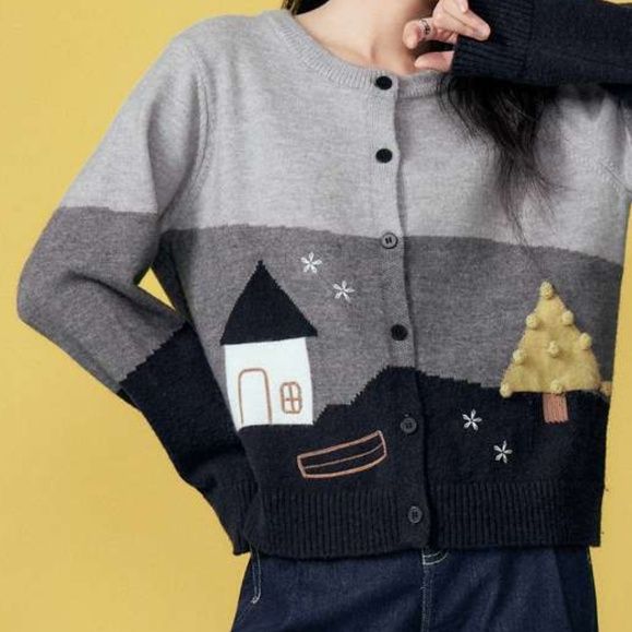 レディースカーディガン 夜空の住処 ニットカーディガン