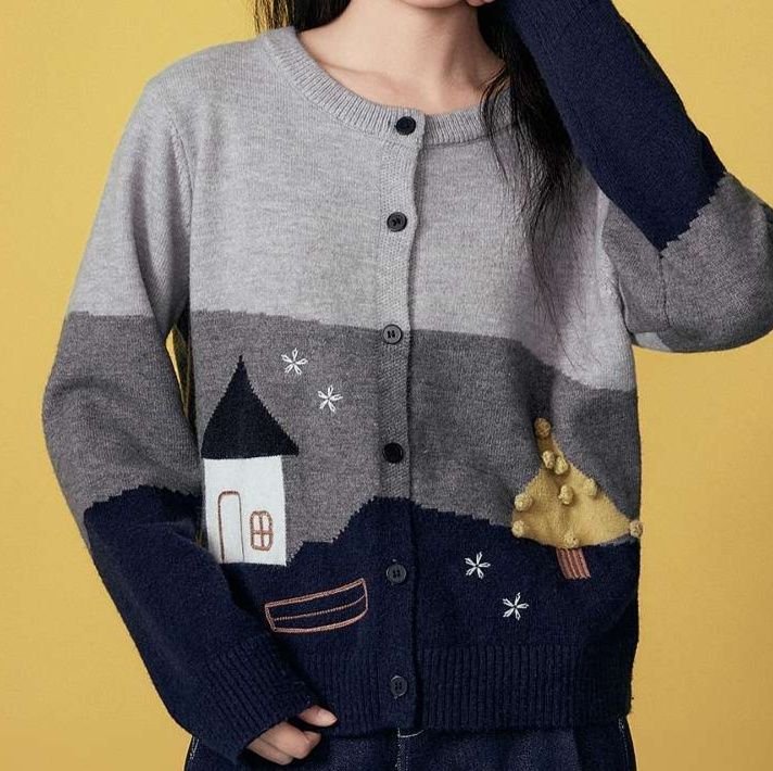 レディースカーディガン 夜空の住処 ニットカーディガン