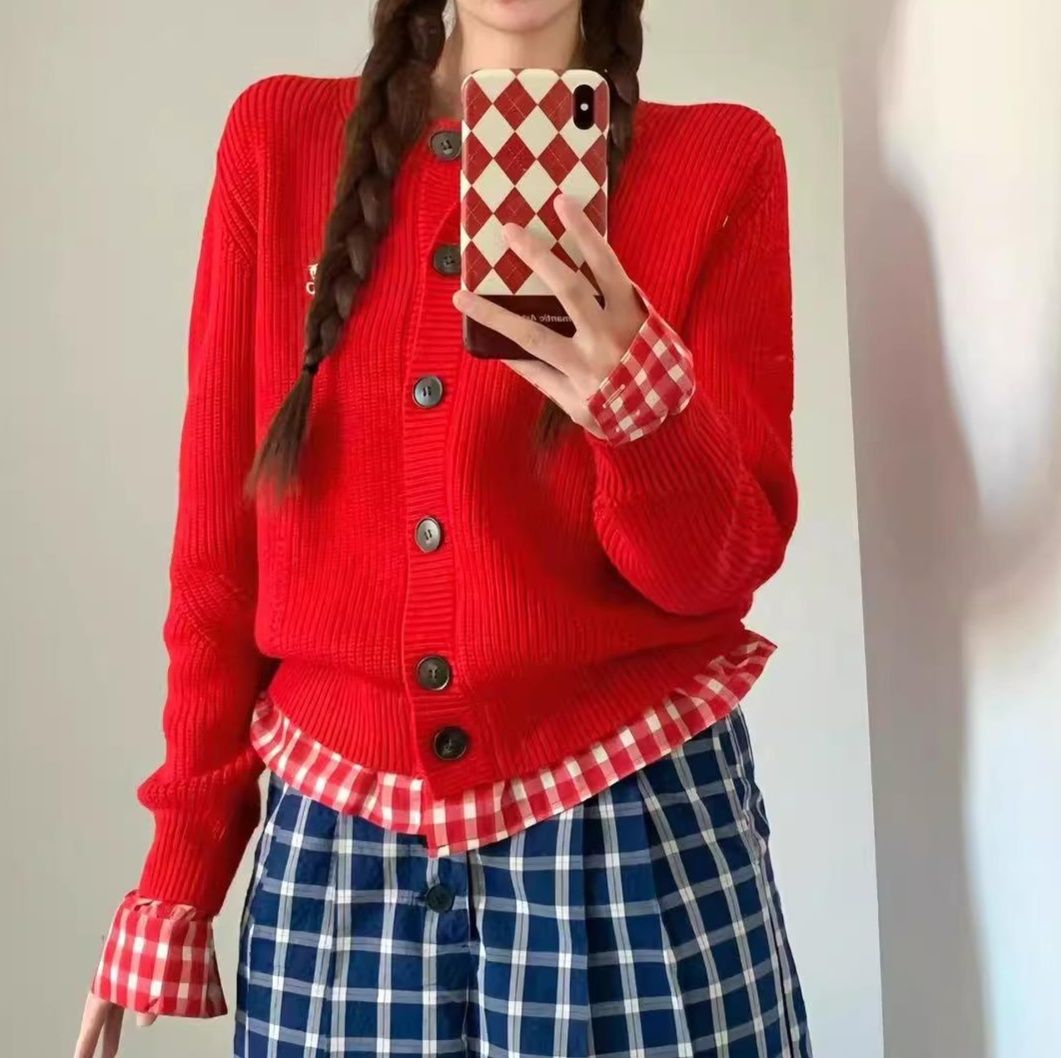 レディースカーディガン ふわもこリブ編みニットカーディガン　ミドル丈カーディガン