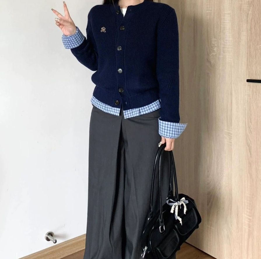 レディースカーディガン ふわもこリブ編みニットカーディガン　ミドル丈カーディガン