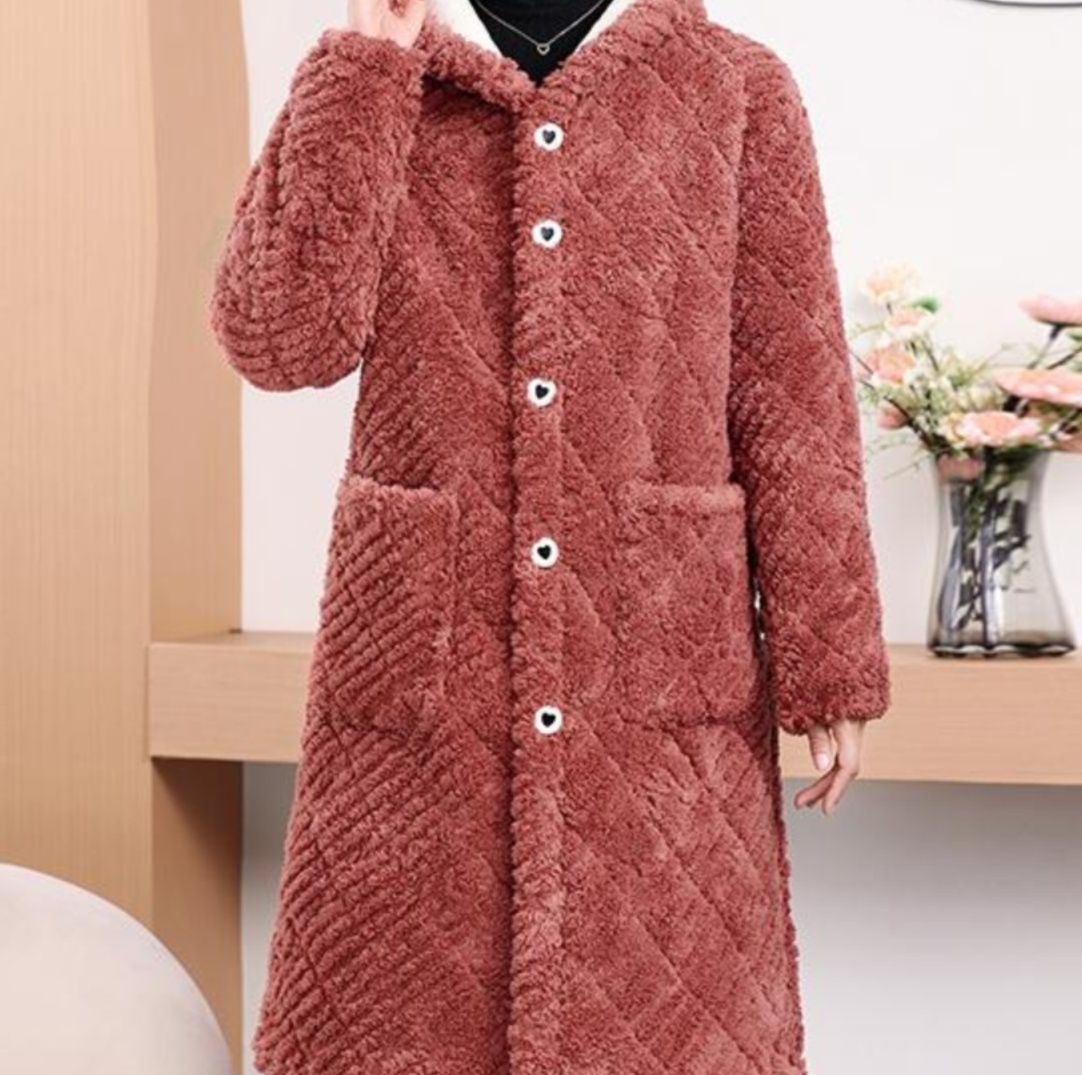レディースカーディガン もこもこ キルティング フード付き ガウン