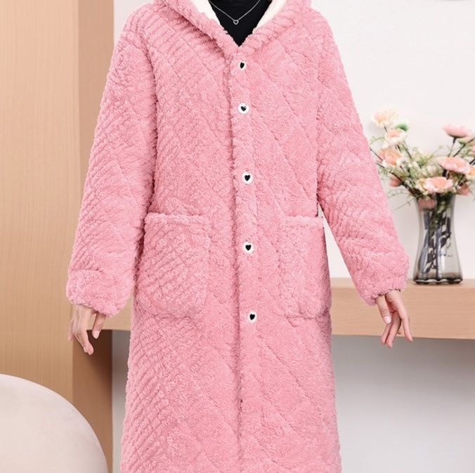 レディースカーディガン もこもこ キルティング フード付き ガウン