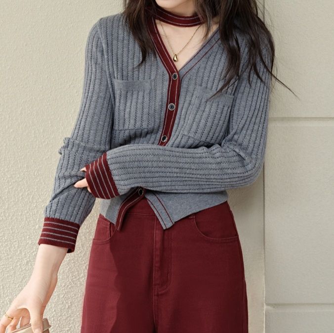 レディースカーディガン ゆったり着回し二重編みカーディガン