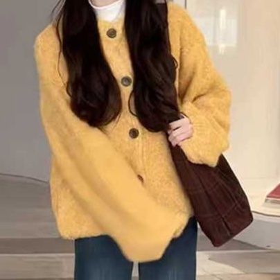 レディースカーディガン ふわもこ優しさ包むカーディガン　ショート丈カーディガン
