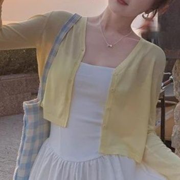 レディースカーディガン 月光の優しさ 薄手ショート丈