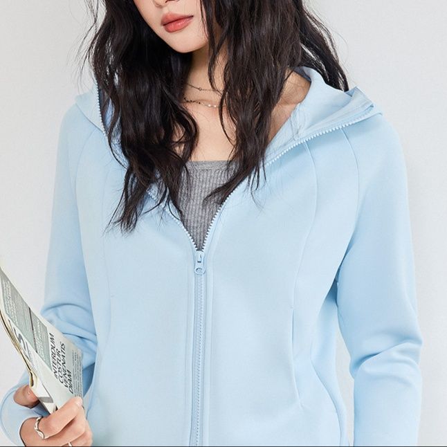 レディースカーディガン ふわり軽やか フード付きジップアップカーディガン