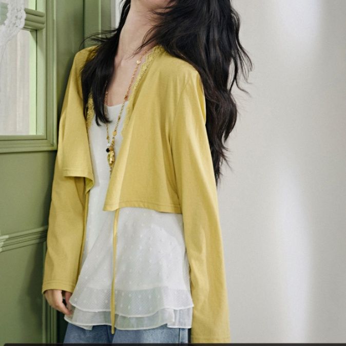 レディースカーディガン ゆったりシルエット長袖羽織りカーディガン