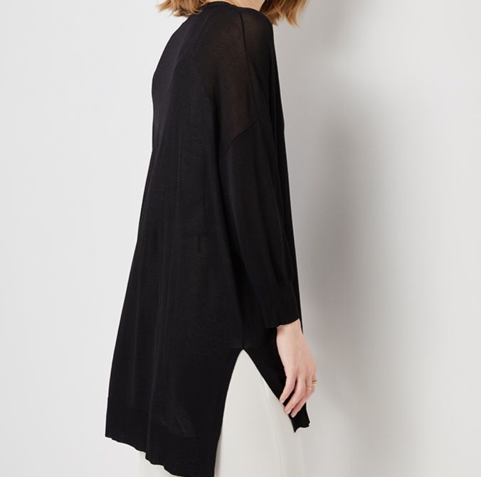 レディースカーディガン 大人の上品さを演出するボタン開きニットカーディガン　ロング丈カーディガン