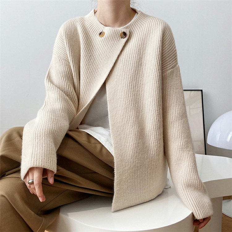 レディースカーディガン おしゃれ ニット ミドル丈 カーディガン リラックス風 セーター