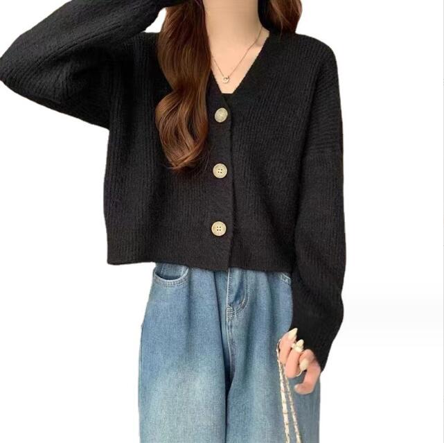 レディースカーディガン 大人気ショート丈ニットカーディガン レディース3色展開フリーサイズ
