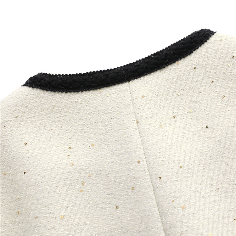 レディースカーディガン 秋冬ツイード風ミドル丈カーディガン上品羽織り