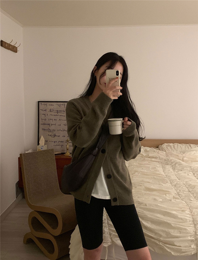 レディースカーディガン ゆったりリラックス ミドル丈カーディガン ニットセーター