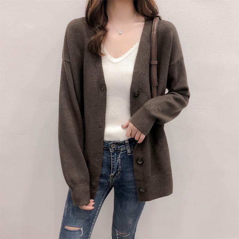 レディースカーディガン レディース ミドル丈カーディガン 長袖ボタン羽織