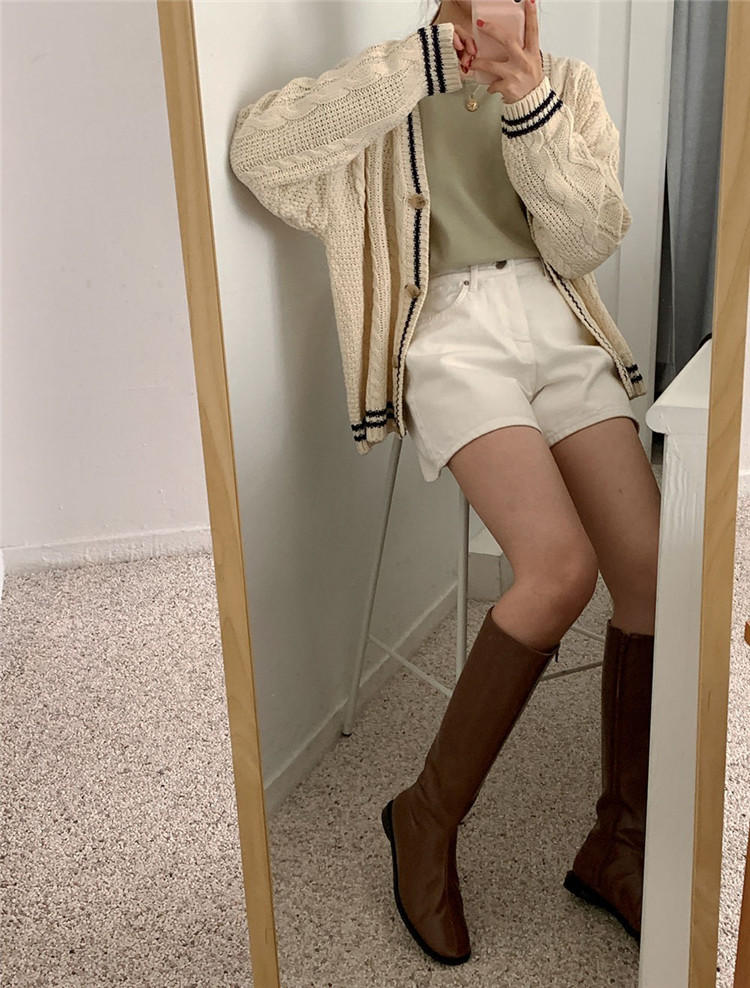 レディースカーディガン ケーブル編みミドル丈ニットカーディガン 大人気カジュアルスタイル