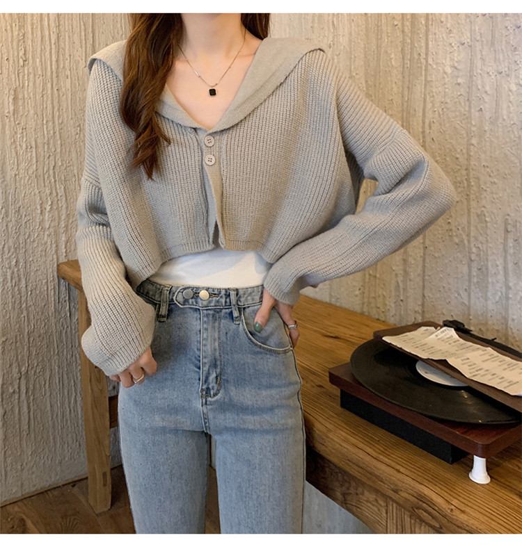 レディースカーディガン 秋冬人気ショート丈カーディガン　ゆったりニット