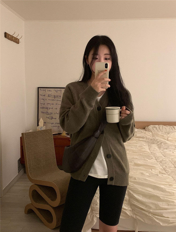 レディースカーディガン ゆったりリラックス ミドル丈カーディガン ニットセーター