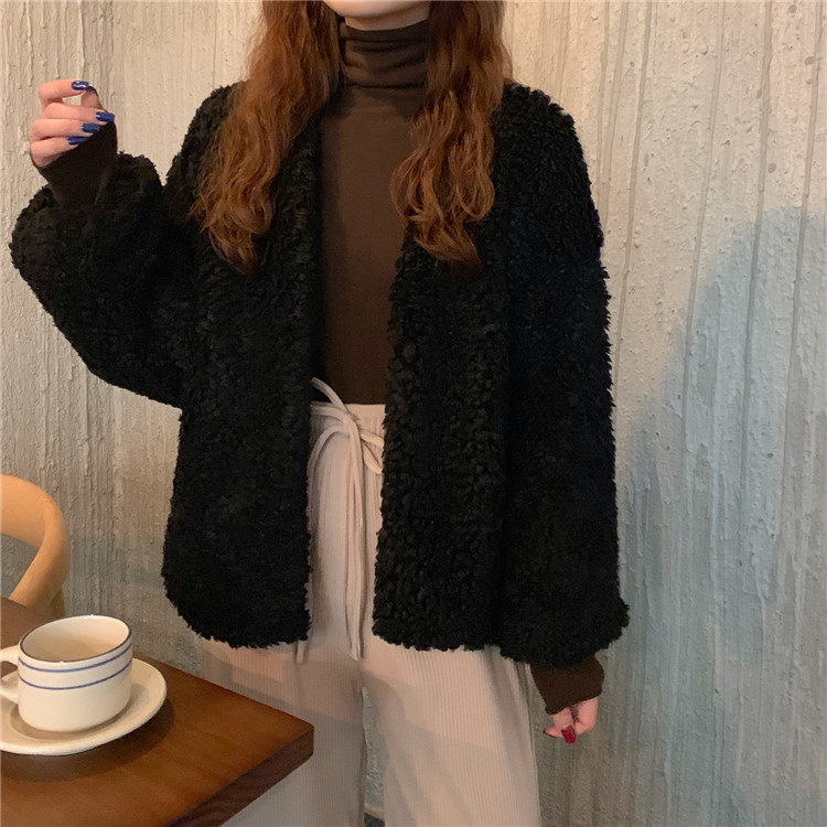 レディースカーディガン 冬の重ね着に最適 ミドル丈ふわもこカーディガン 暖かい厚手