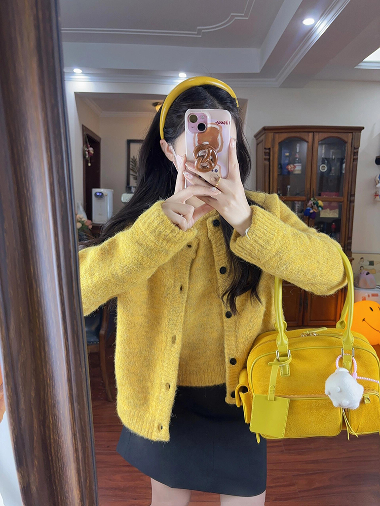 レディースカーディガン ふわもこ温感ショートカーディガン