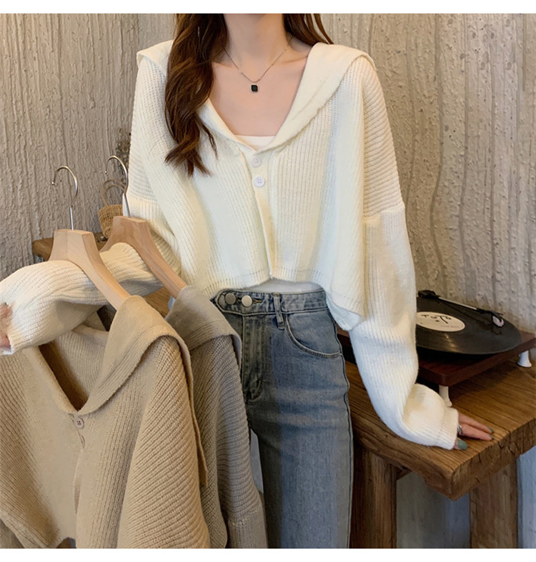 レディースカーディガン 秋冬人気ショート丈カーディガン　ゆったりニット