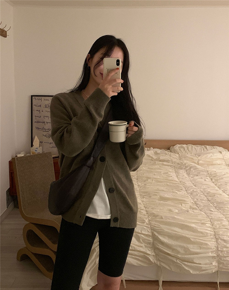 レディースカーディガン ゆったりリラックス ミドル丈カーディガン ニットセーター