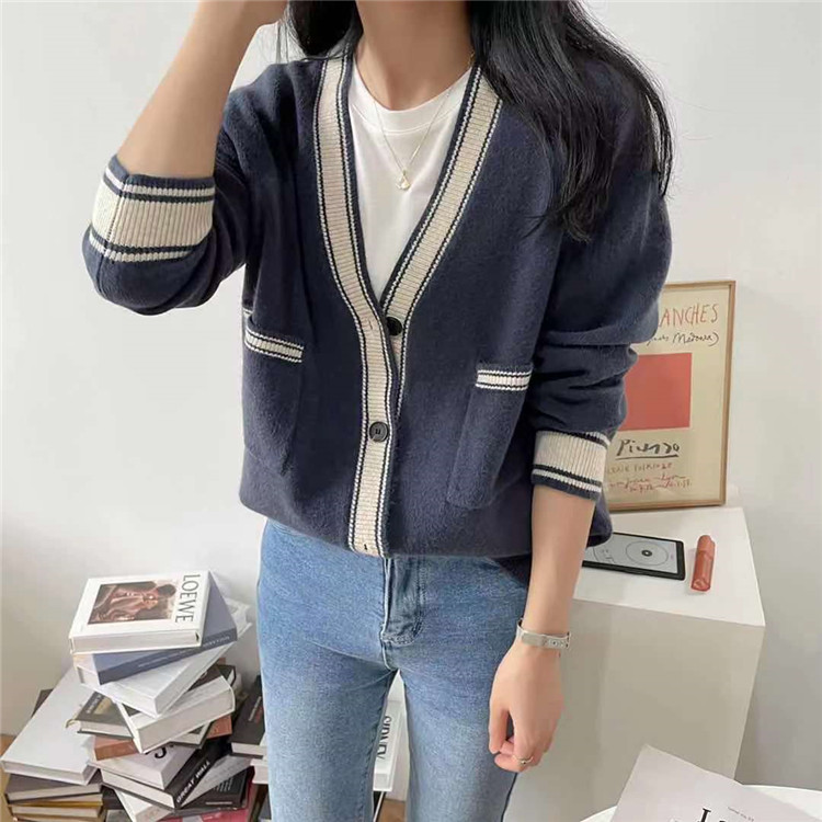 レディースカーディガン レディース ショート丈カーディガン 長袖ニットセーター