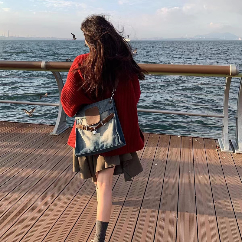 レディースカーディガン ミドル丈 ニット カーディガン ゆったり袖 グレー