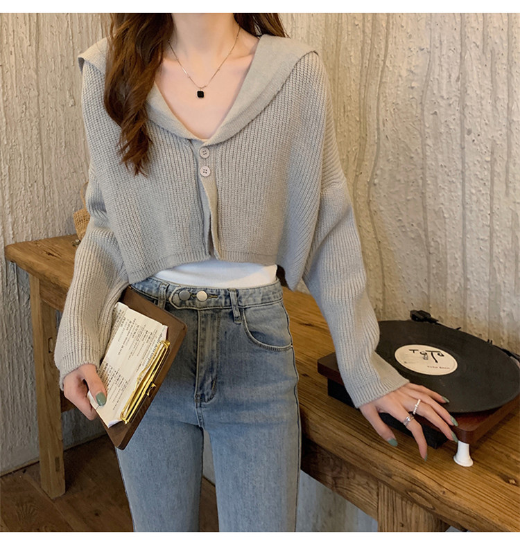 レディースカーディガン 秋冬人気ショート丈カーディガン　ゆったりニット