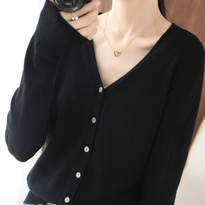 レディースカーディガン ショート丈ニットカーディガン レディース 5色展開 大人気