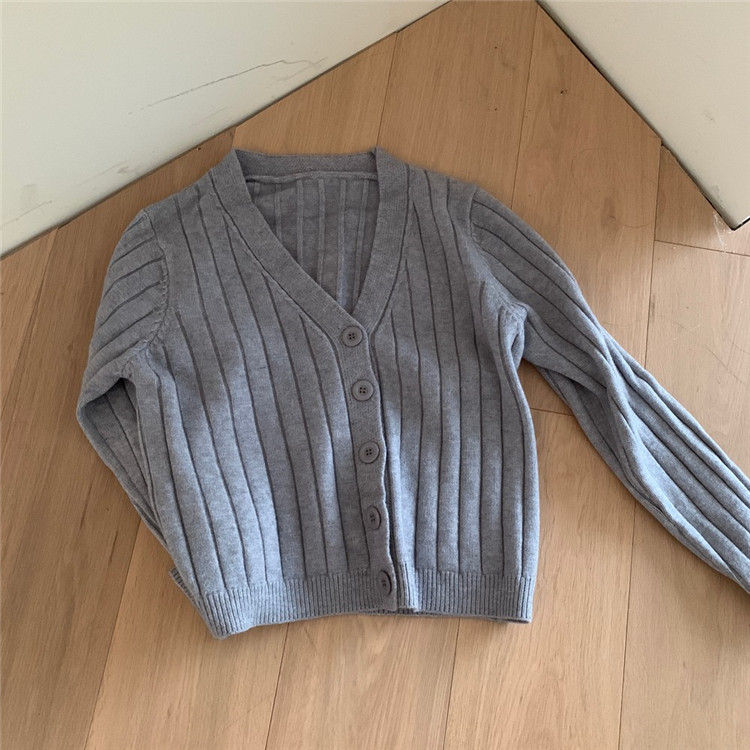 レディースカーディガン 女性らしいショート丈ニットカーディガン