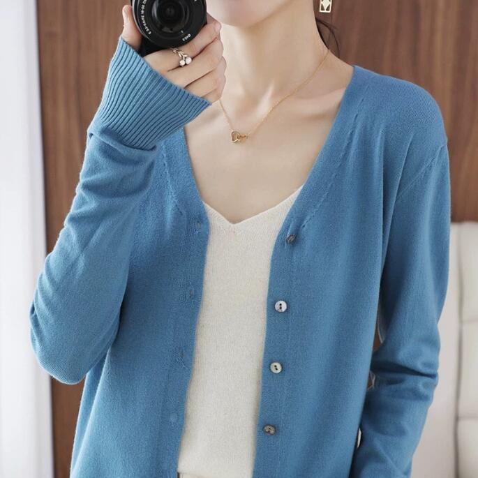 レディースカーディガン ショート丈ニットカーディガン レディース 5色展開 大人気