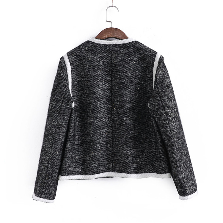 レディースカーディガン 秋冬ツイード風ミドル丈カーディガン上品羽織り