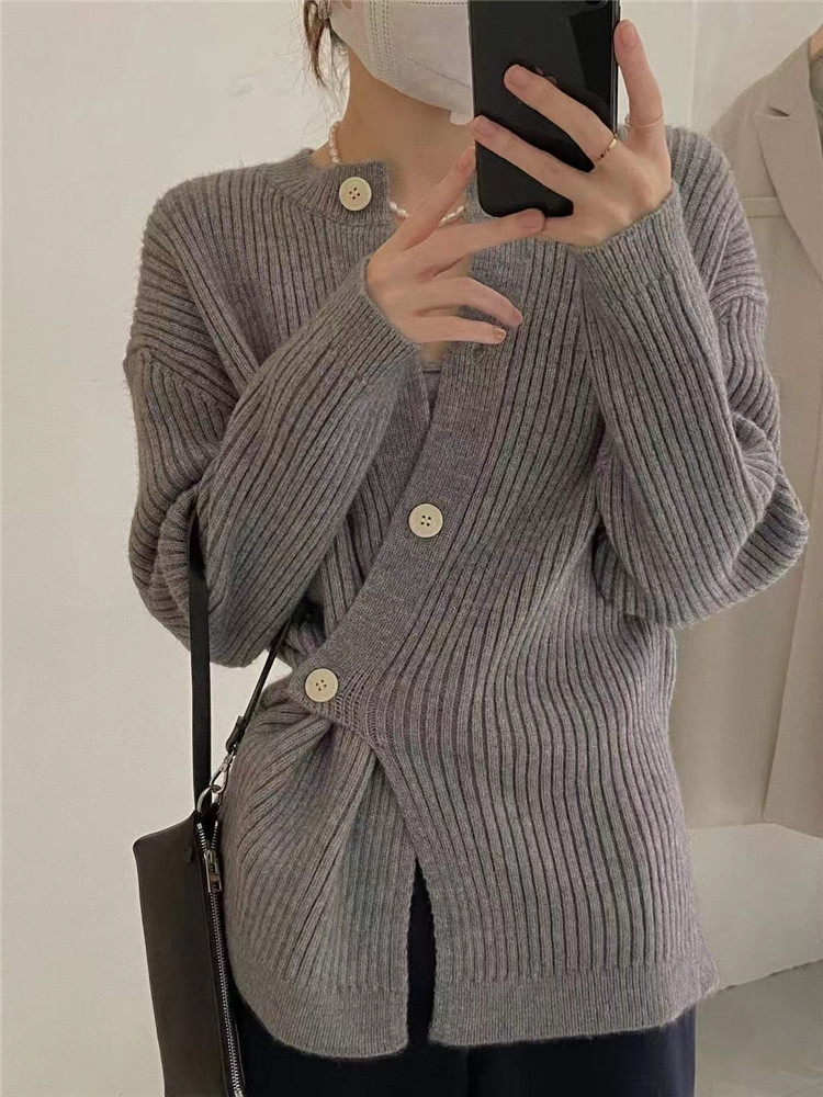 レディースカーディガン ミドル丈カーディガン厚手暖かカーディガン　アウトドアにもおすすめ