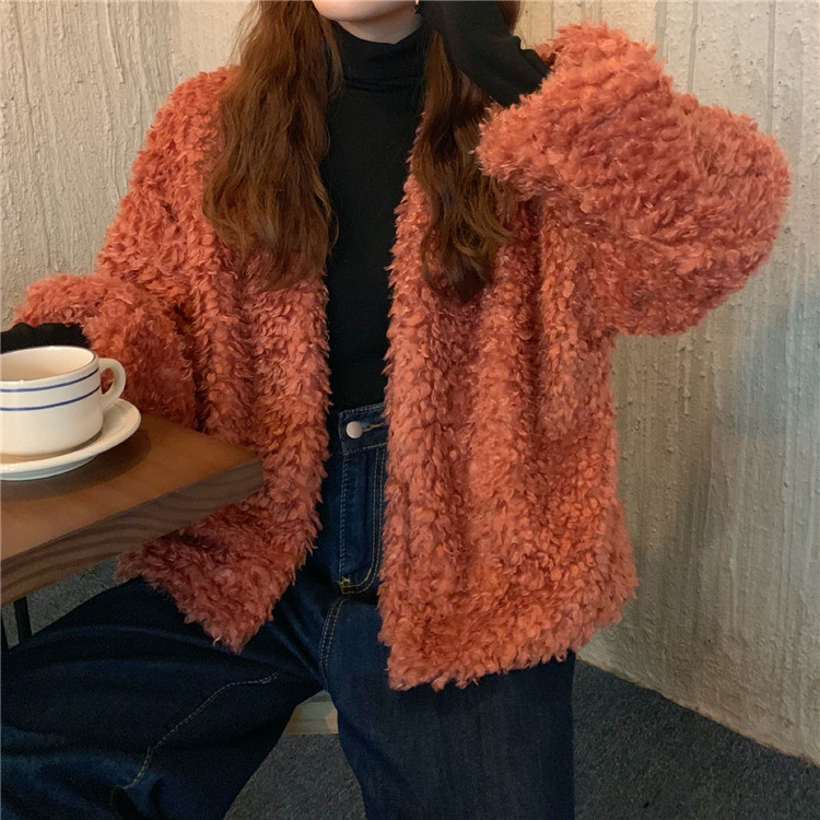 レディースカーディガン 冬の重ね着に最適 ミドル丈ふわもこカーディガン 暖かい厚手