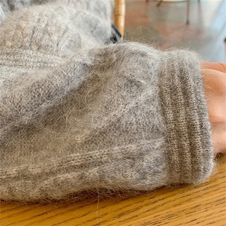 レディースカーディガン 秋冬新作 麻花編み ミドル丈 ニットカーディガン