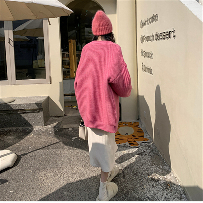 レディースカーディガン ロング丈ニットカーディガン ゆったり長袖セーター