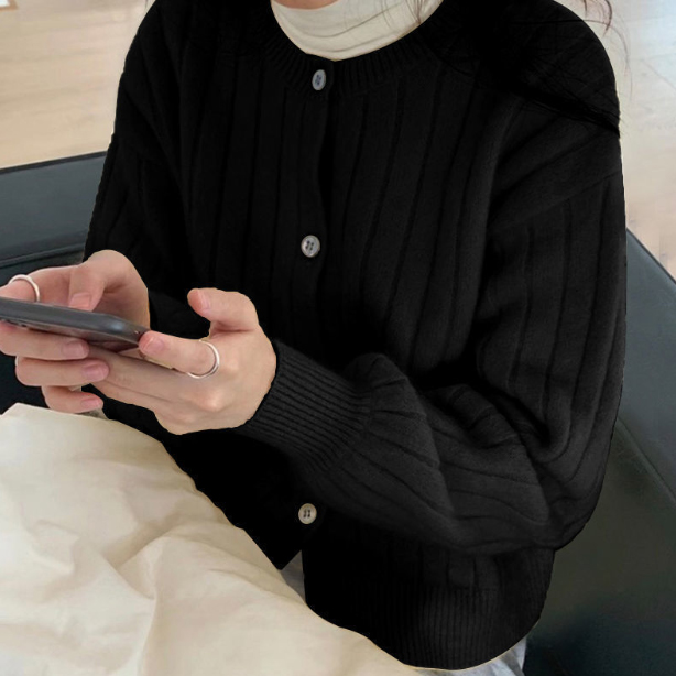 レディースカーディガン ミドル丈シャギーニットカーディガン羽織り