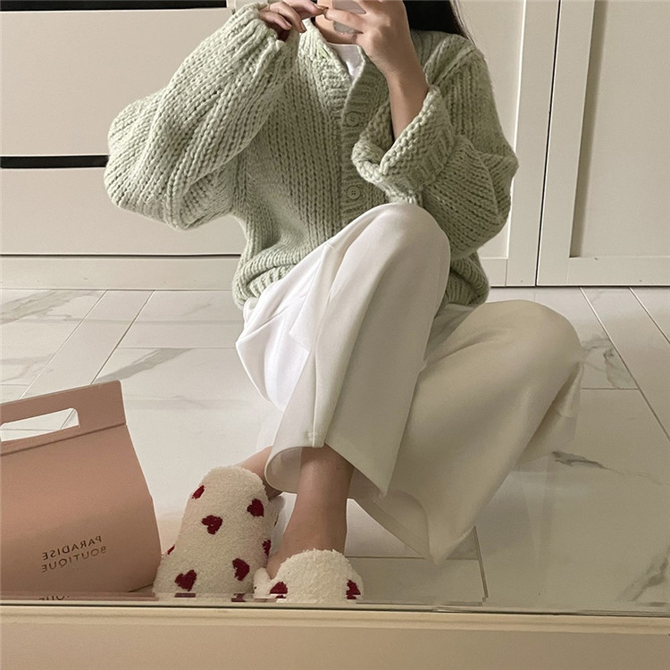 レディースカーディガン 着回し抜群 ショート丈 ゆったり袖 ニットカーディガン