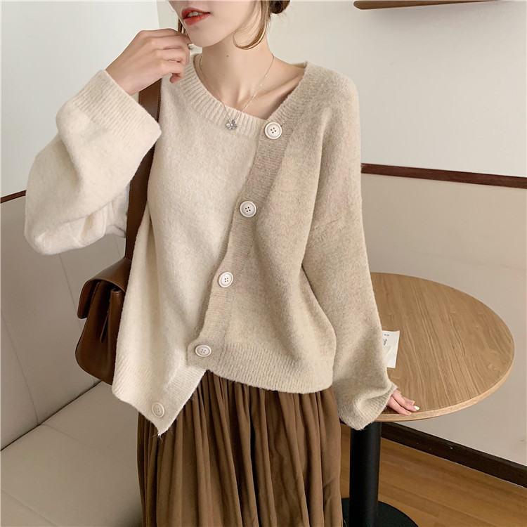 レディースカーディガン ニットカーディガン ミドル丈 セーター トップス