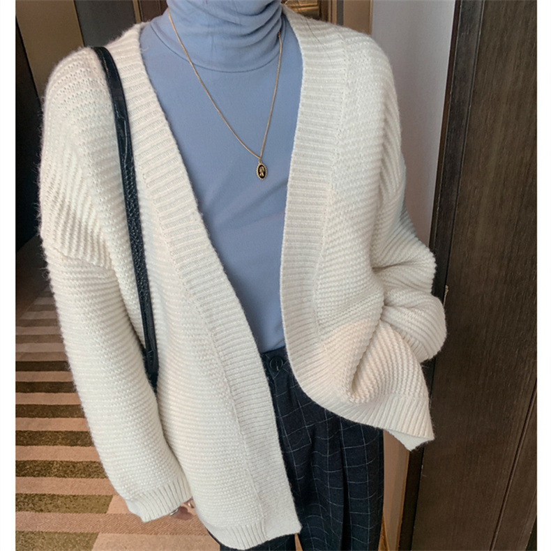 レディースカーディガン ロング丈ニットカーディガン ゆったり長袖セーター