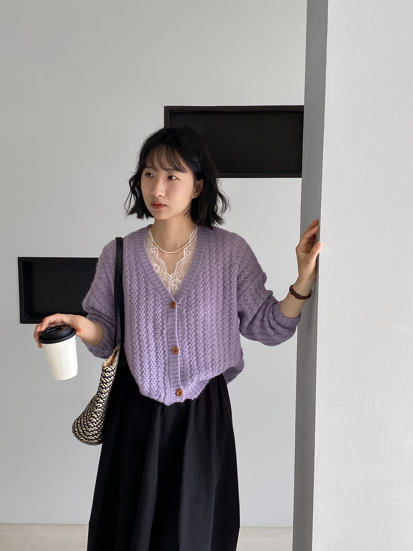 ニットカーディガン ふわり優しいモヘアカーディガン