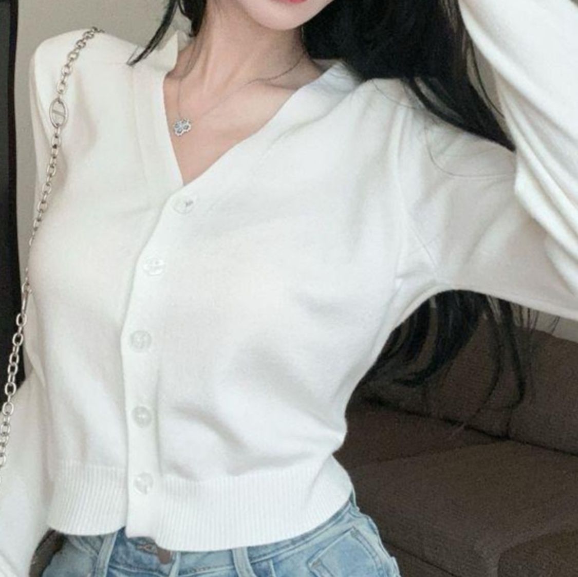 ニットカーディガン ニットカーディガン ふわり優美なモヘアカーディガン