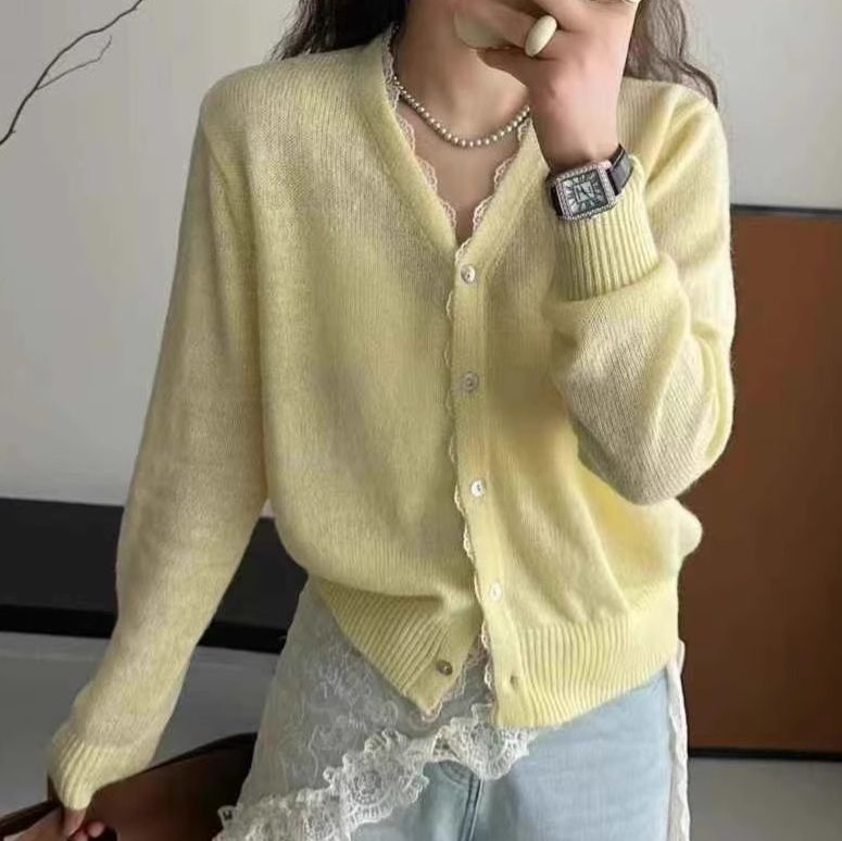 ニットカーディガン ニットカーディガン ふんわり優しい手触りモヘアカーディガン