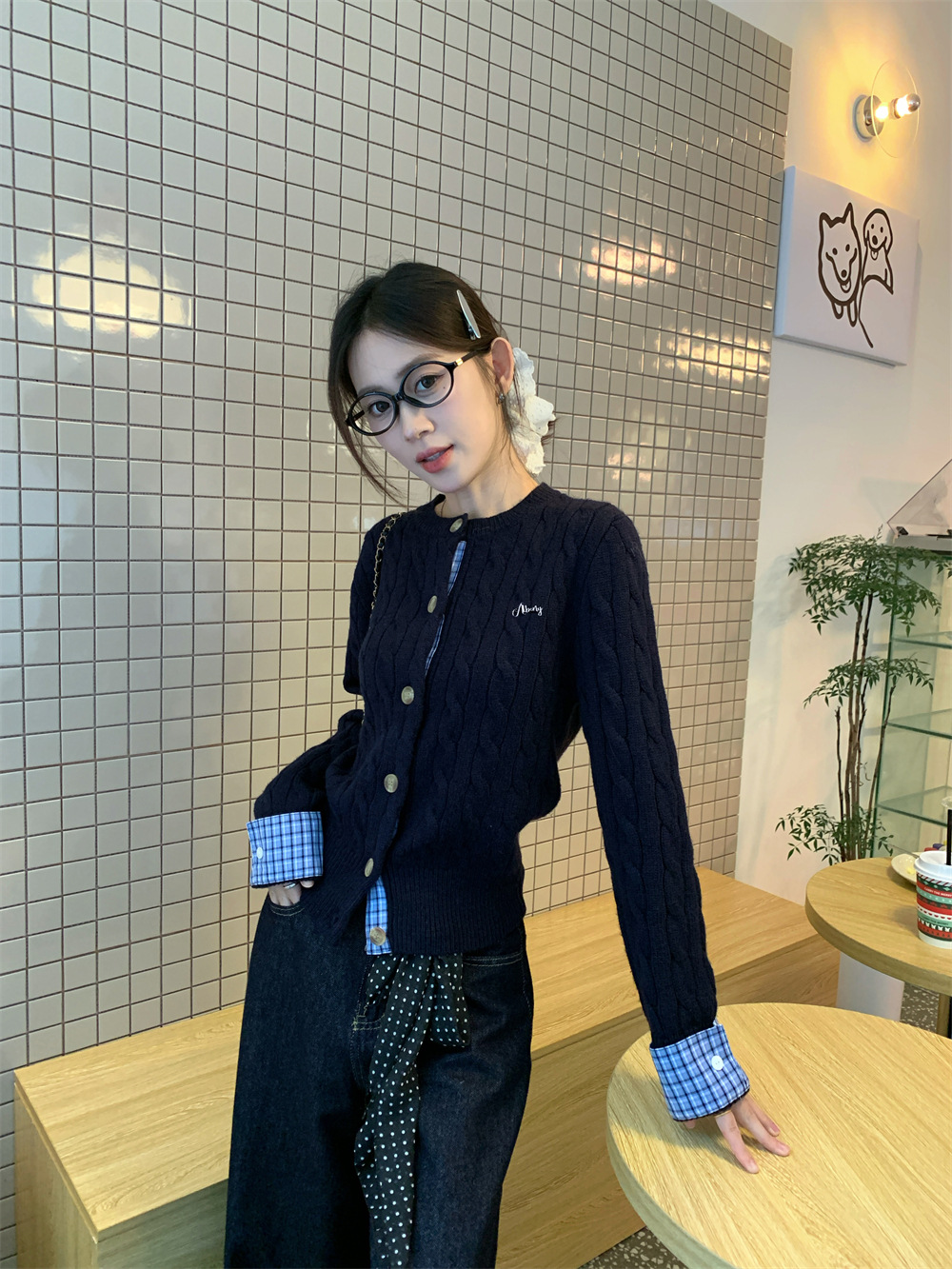 ニットカーディガン ねじり模様の伝統美カーディガン